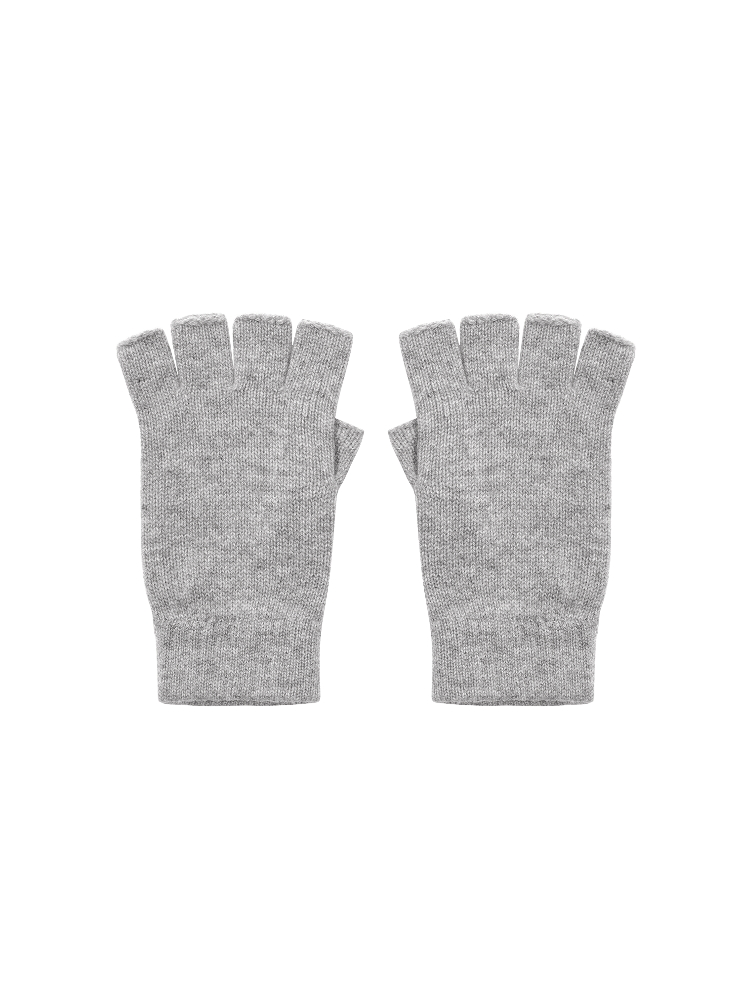 Cashmere Fingerless Gloves—grey marl