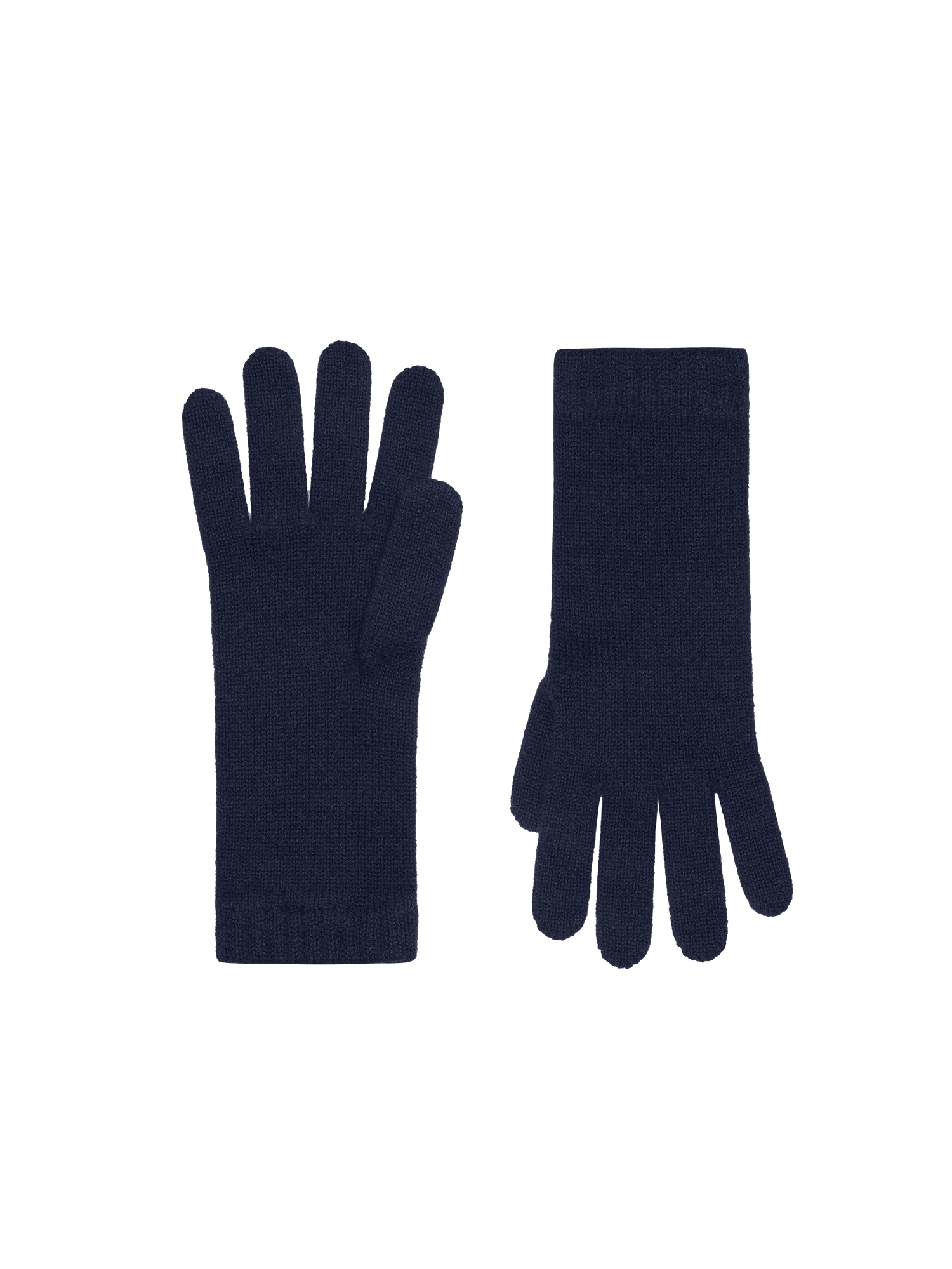 Cashemere Short Cuff Gloves—dark navy
