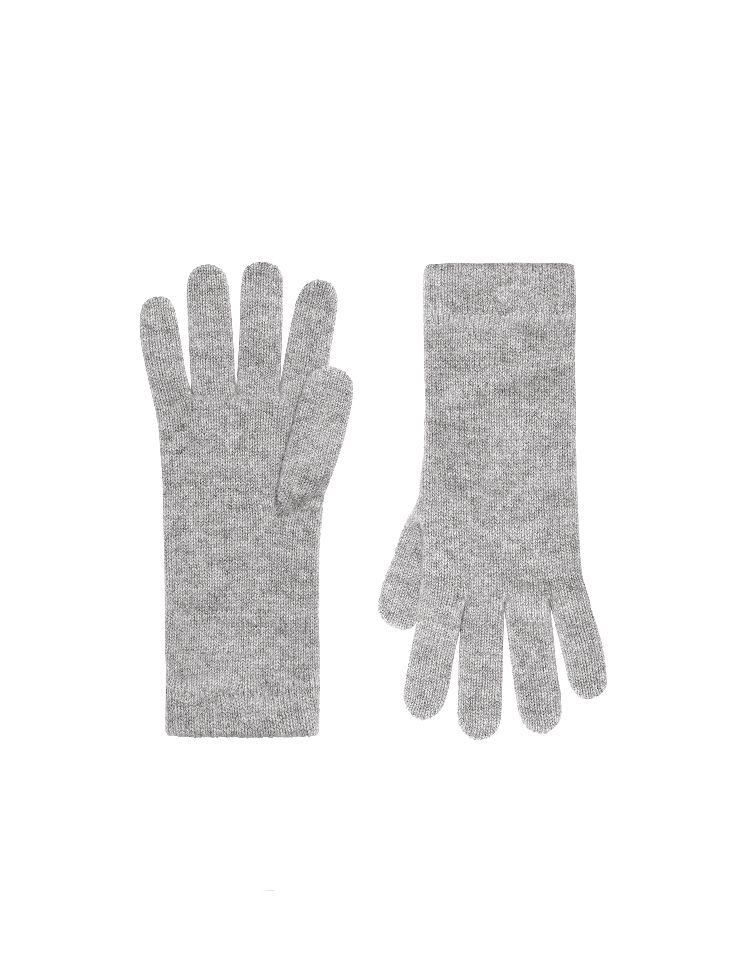 Cashemere Short Cuff Gloves—grey marl