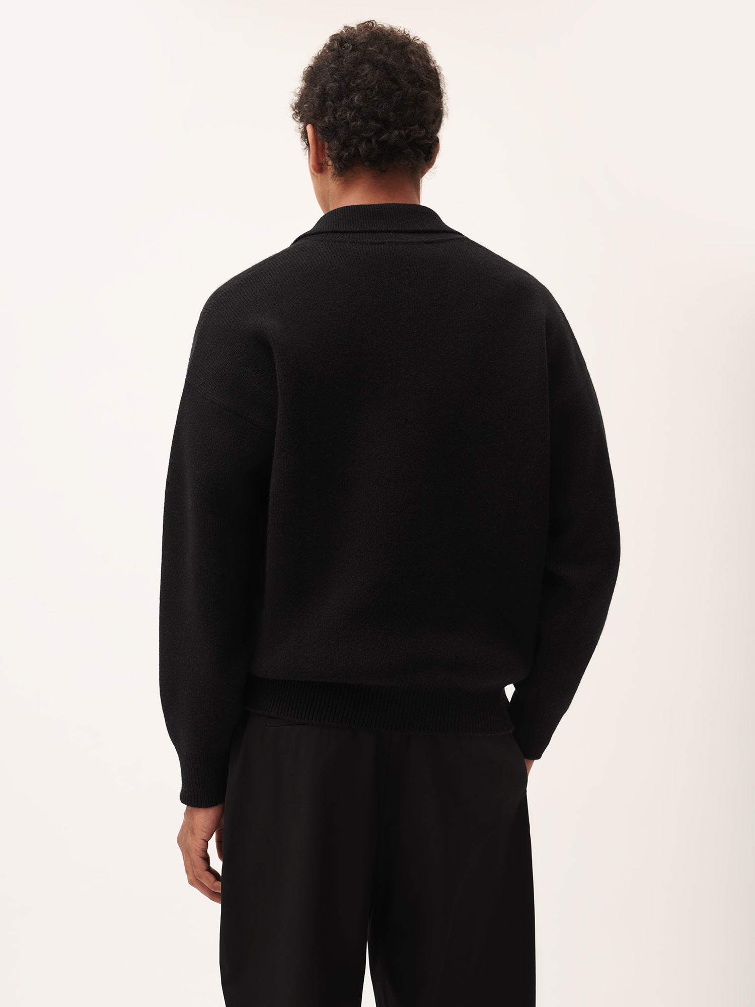 DNA_Recycled_Cashmere_Polo_Sweater_Black_Male
