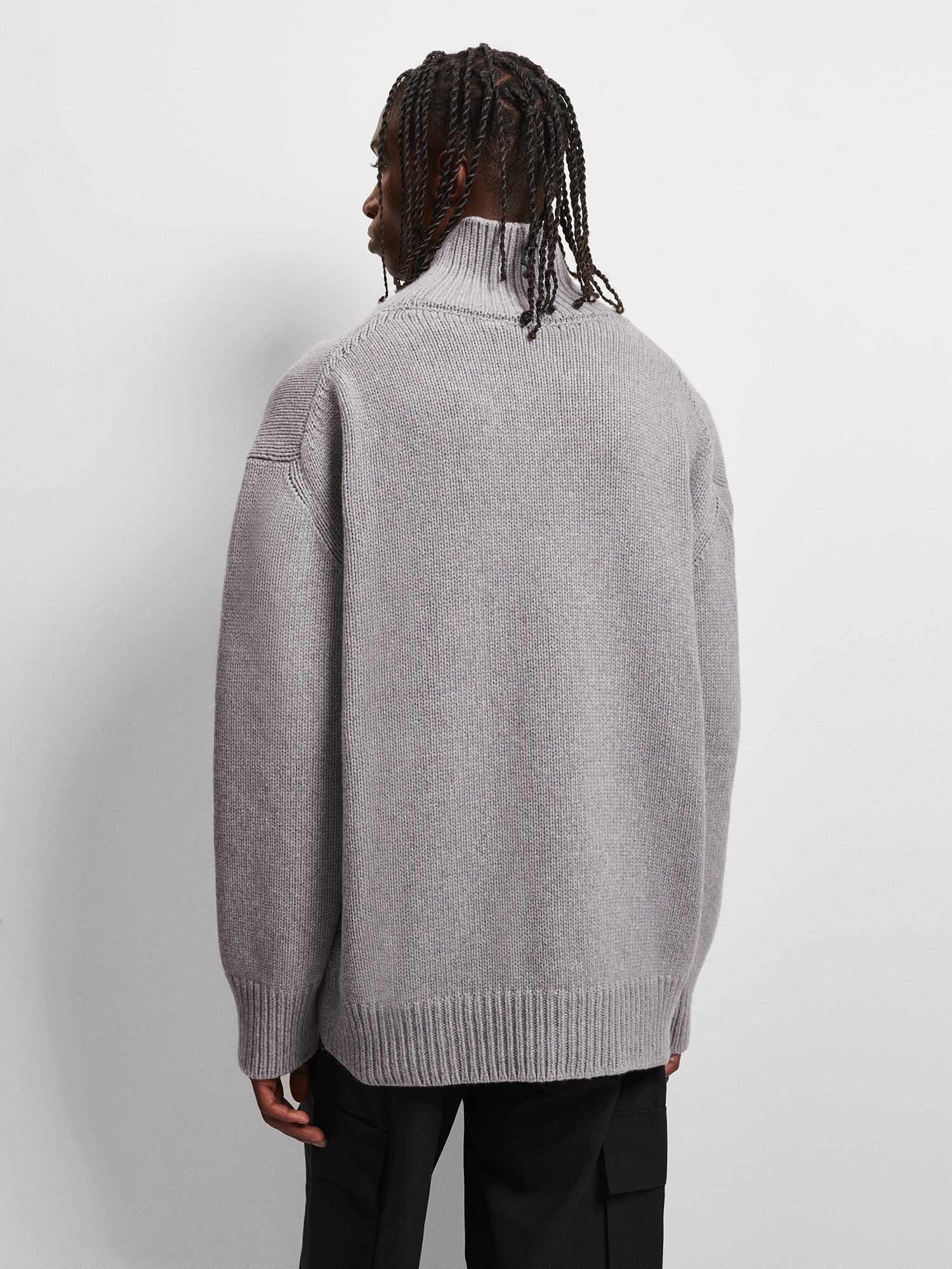 Mens_Recycled_Cashmere_Knit_Chunky_Turtleneck_Sweater_Grey_Marl-male-2