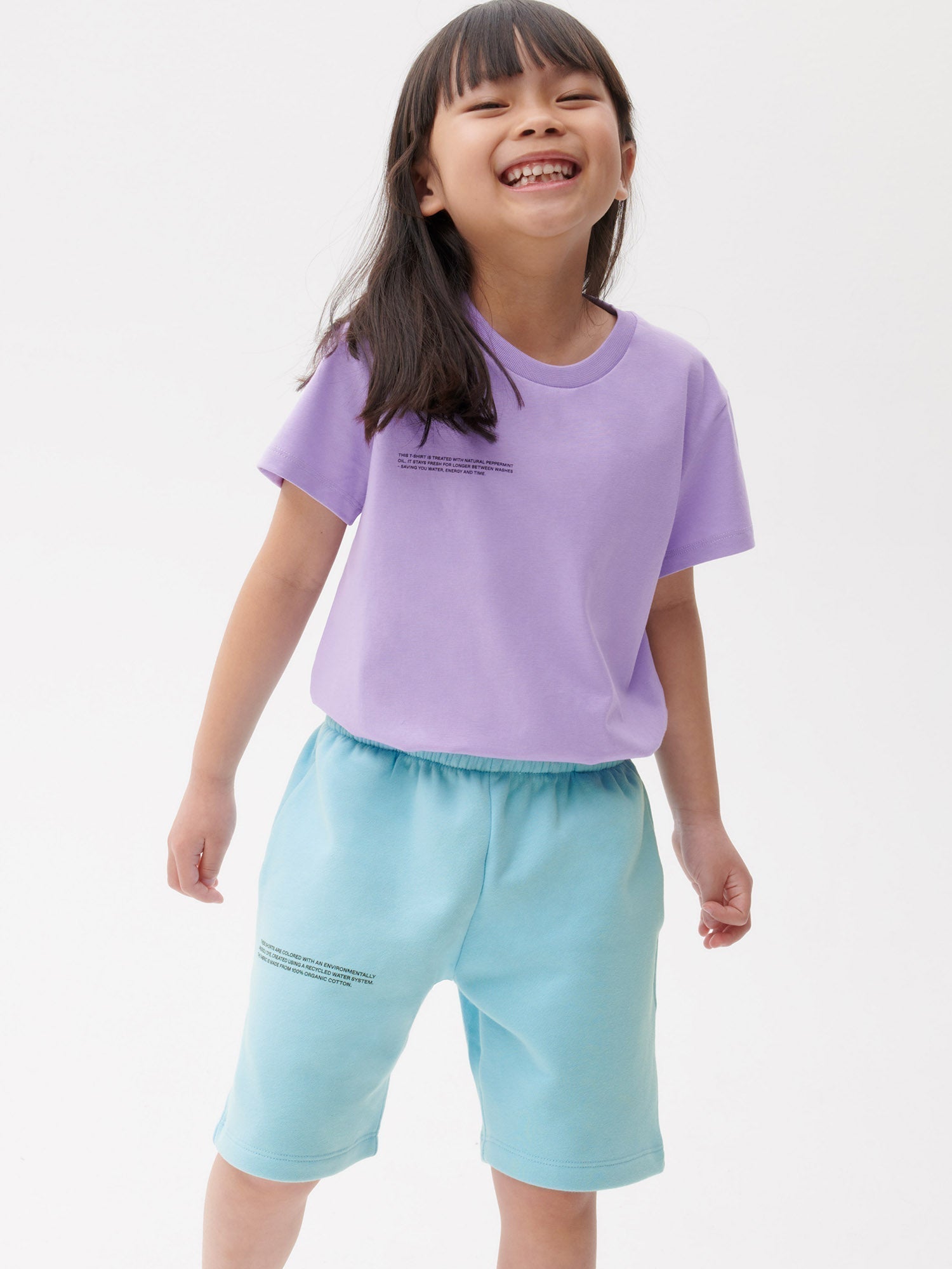 Kids Organic Cotton Long Shorts Celestial Blue