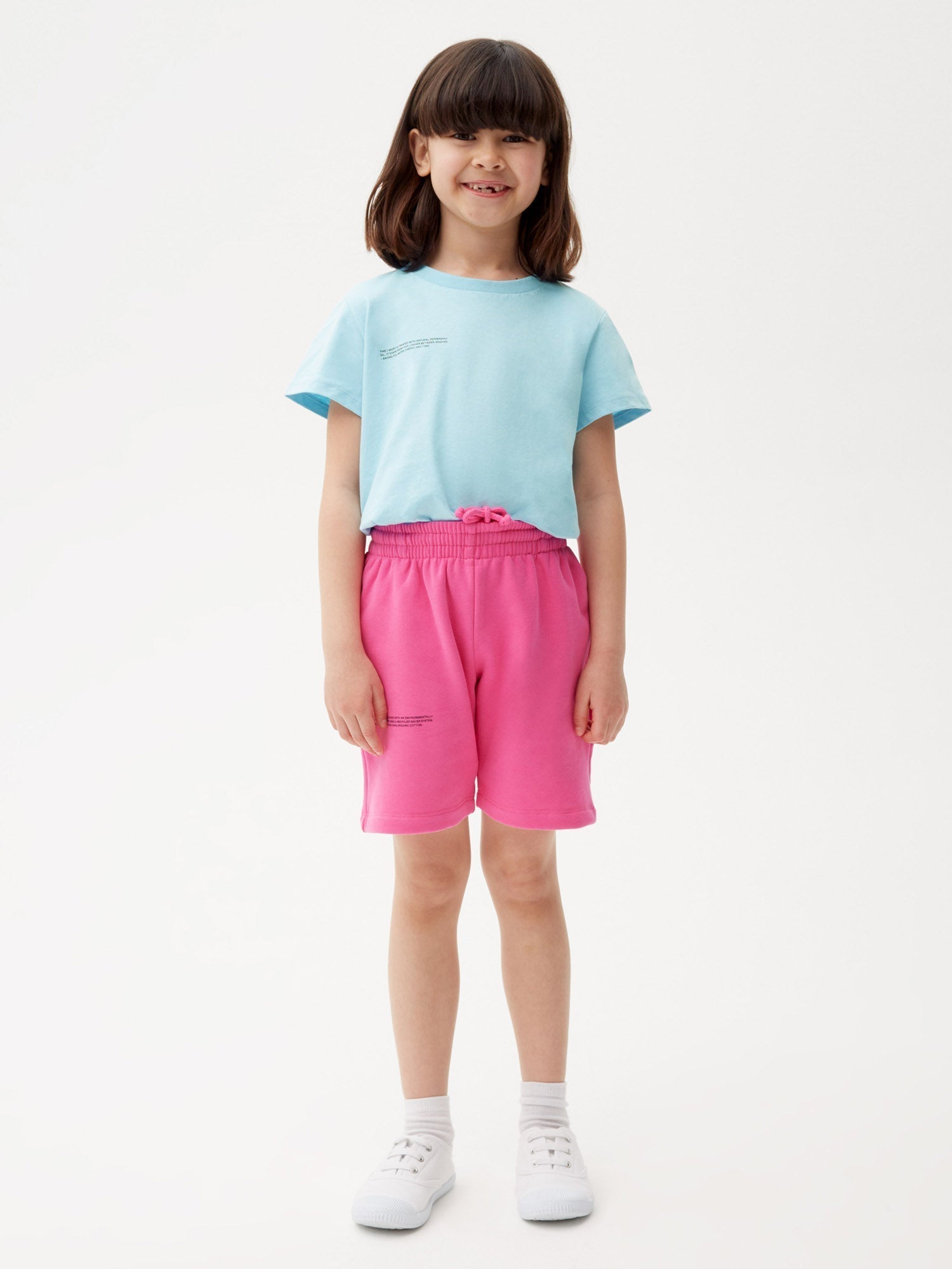 Kids Organic Cotton Long Shorts Flamingo Pink