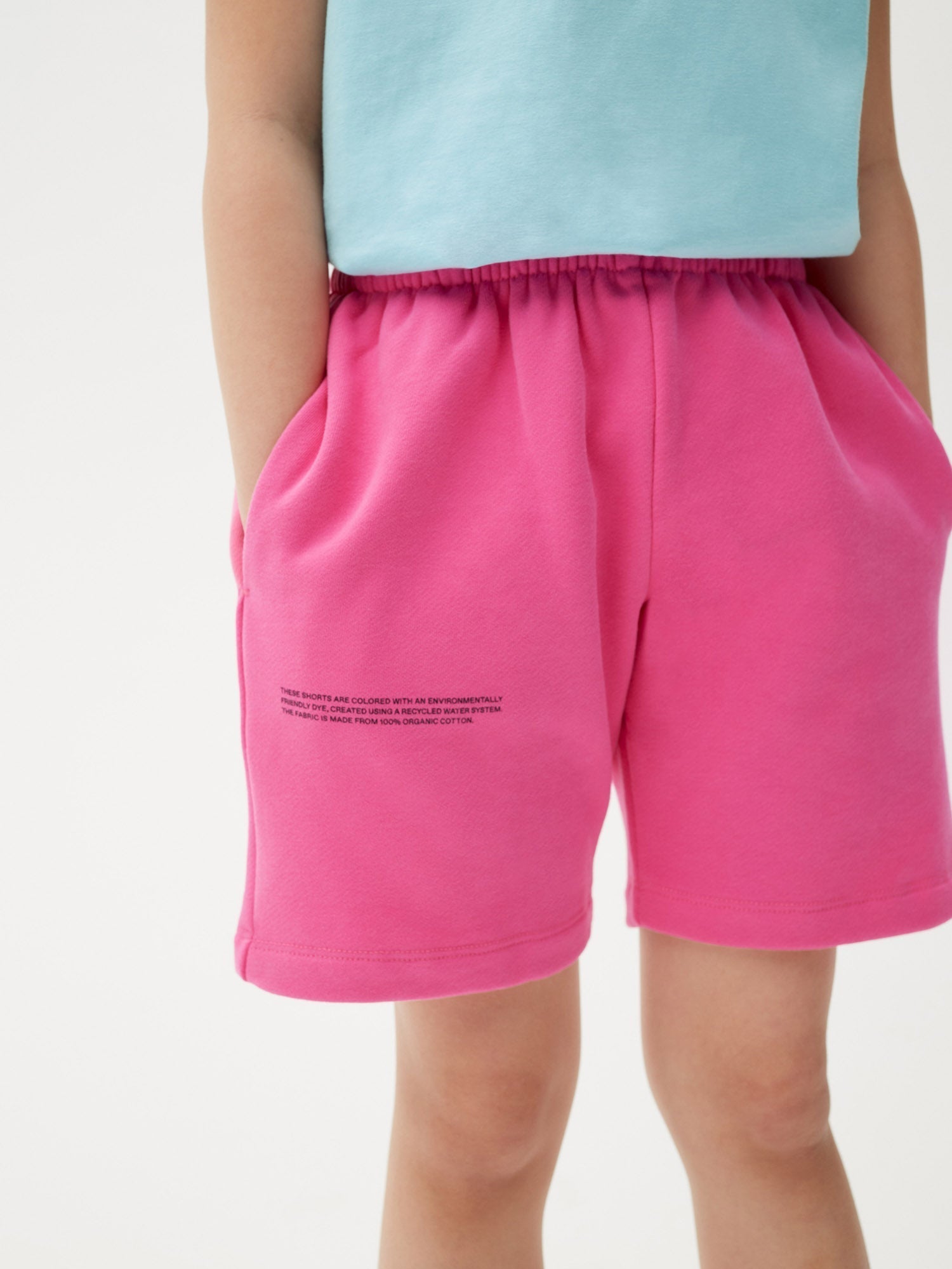 Kids Organic Cotton Long Shorts Flamingo Pink