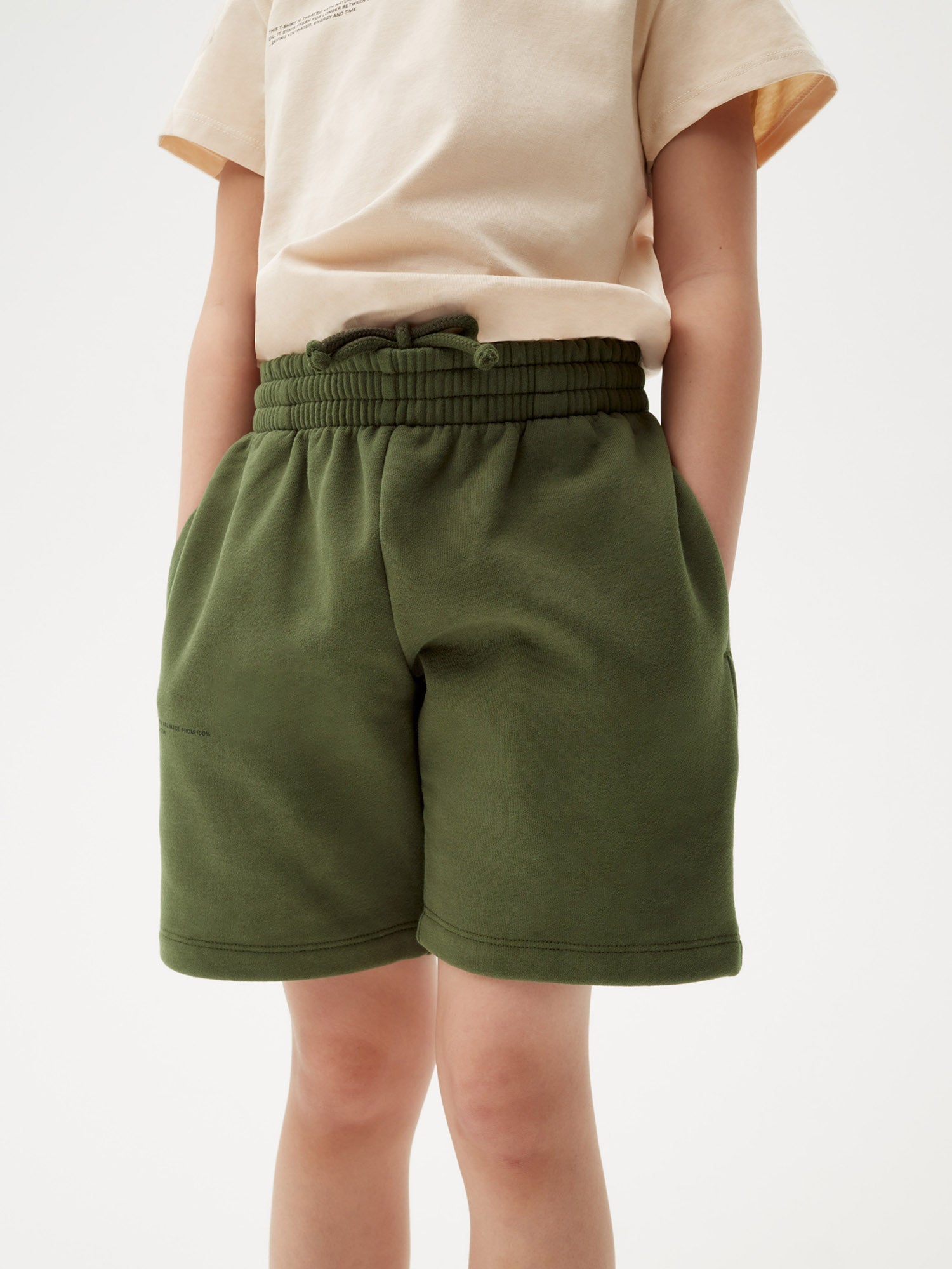 Kids Organic Cotton Long Shorts Rosemary Green