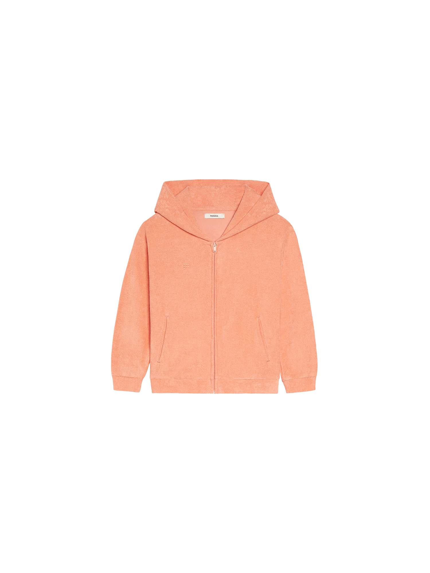 Kids Towelling Zipped Hoodie—peach perfect-packshot-3