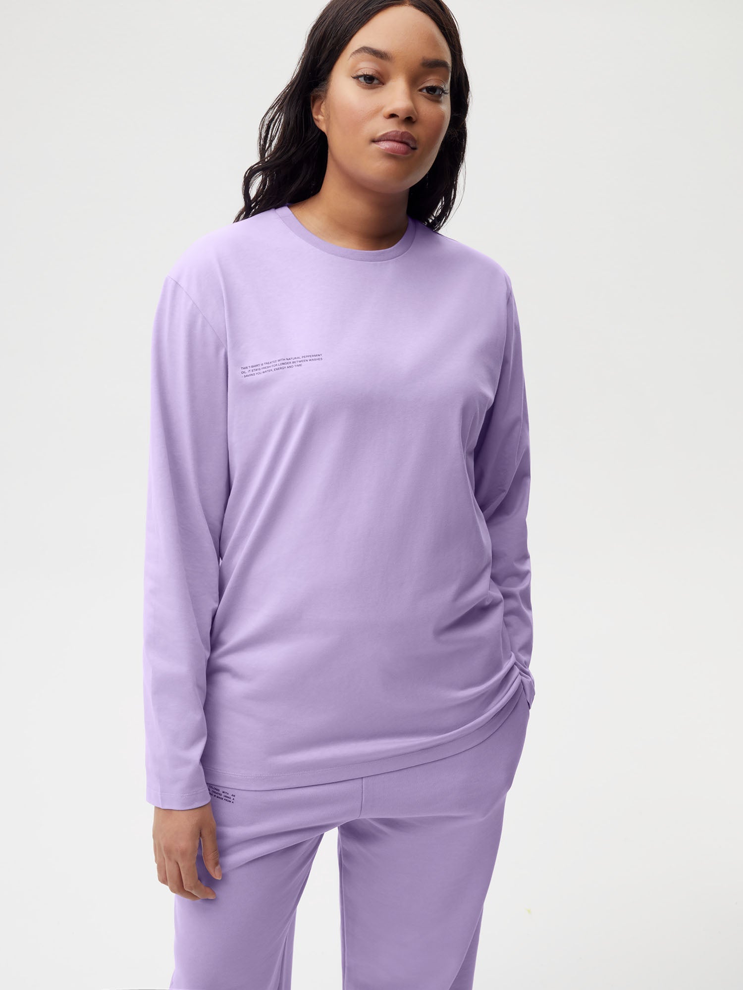 Organic Cotton Long Sleeve T Shirt Orchid Purple Female