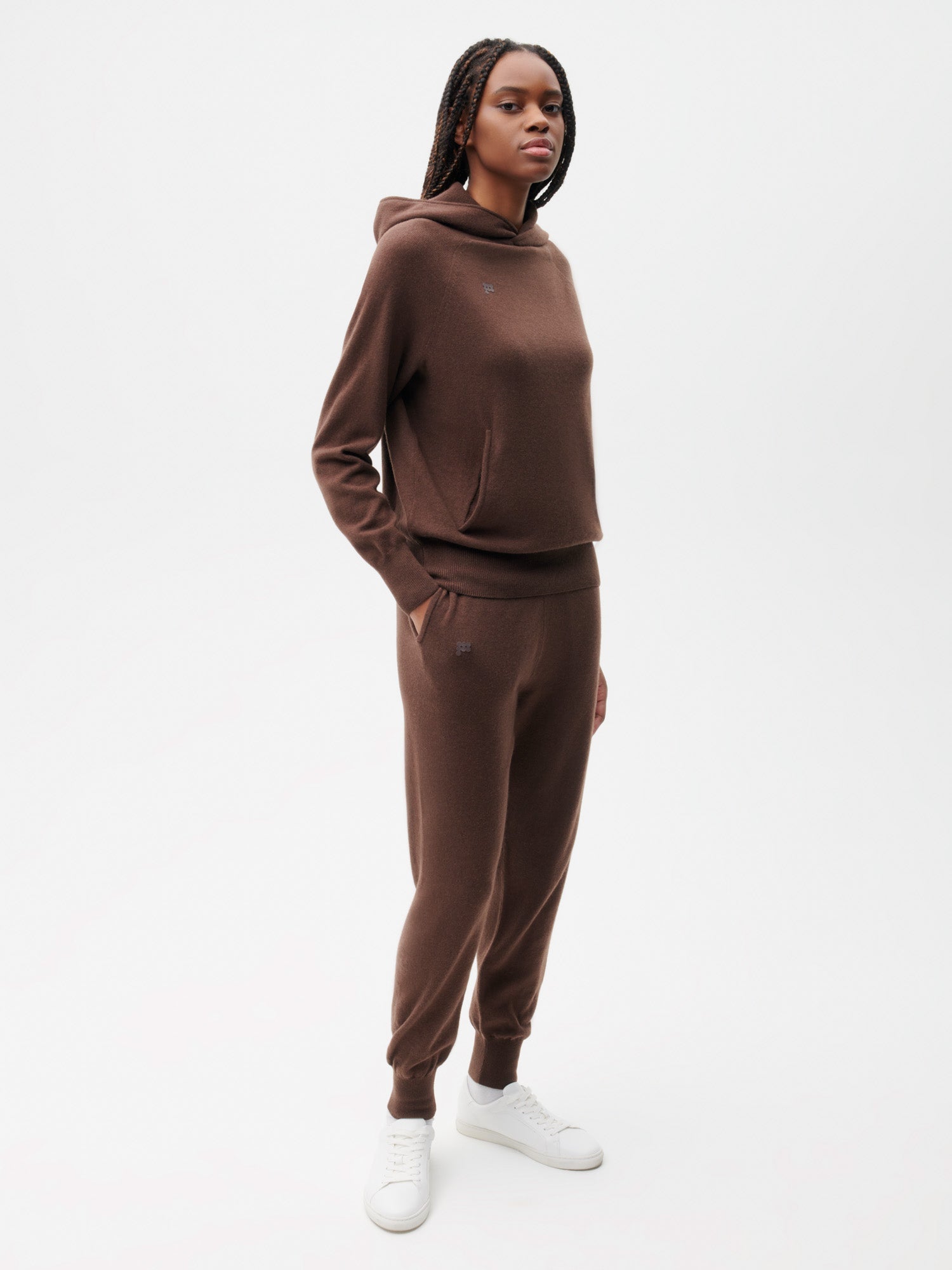 Recycled Cashmere Track Pants‚Äîchestnut brown female