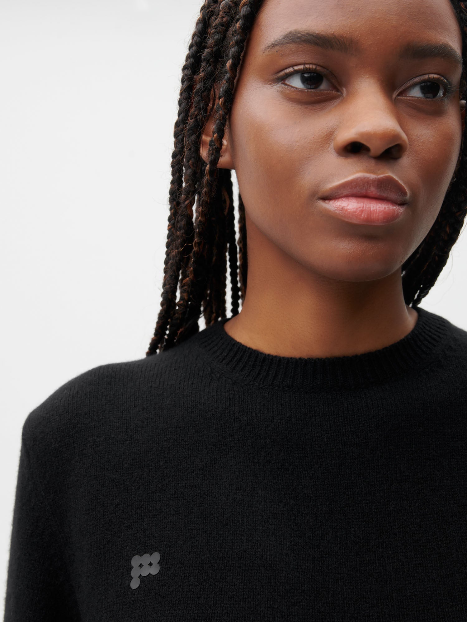 Recycled Cashmere Crewneck Sweatshirt—black female