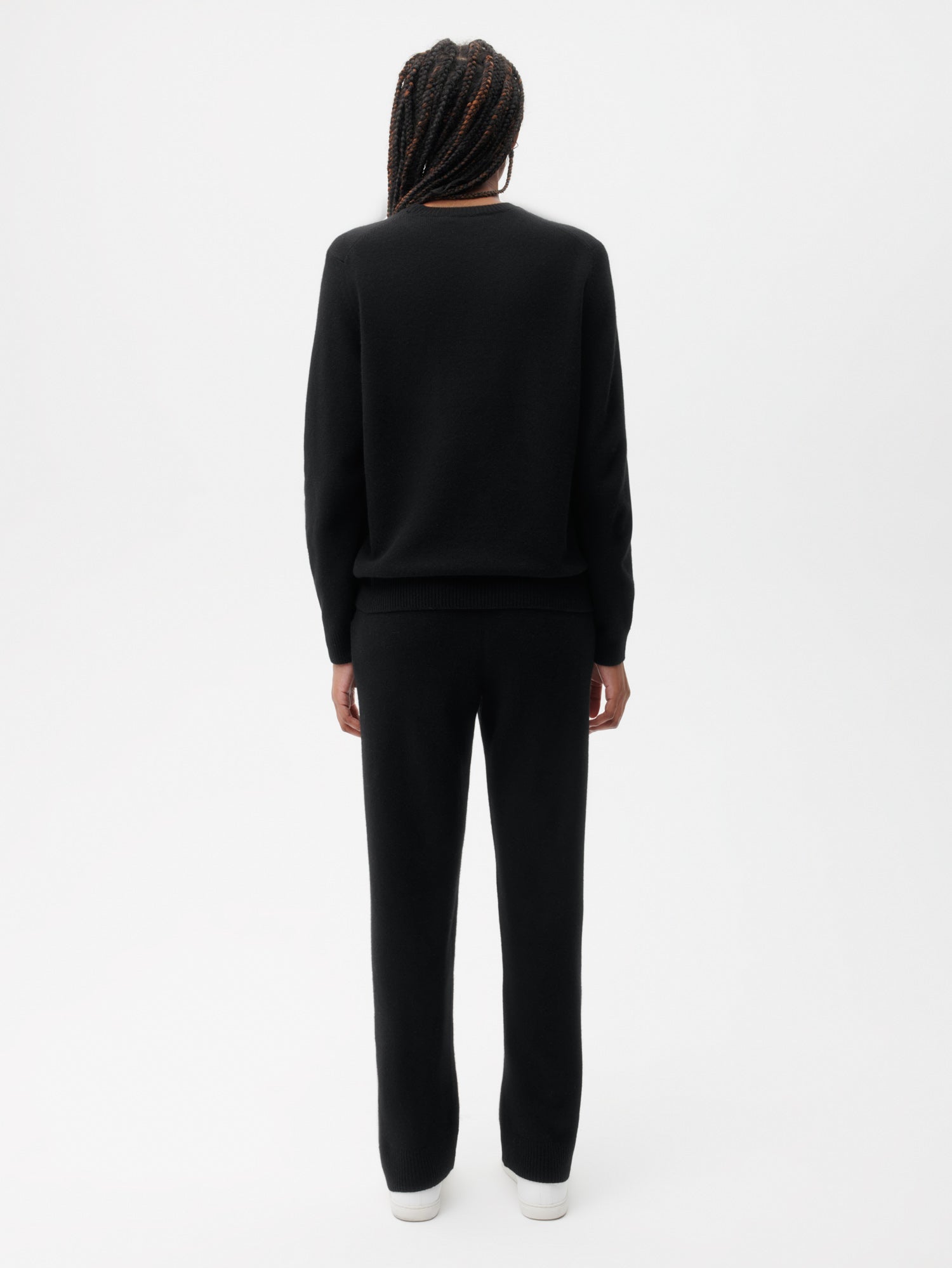 Recycled Cashmere Loose Track Pants‚Äîblack female