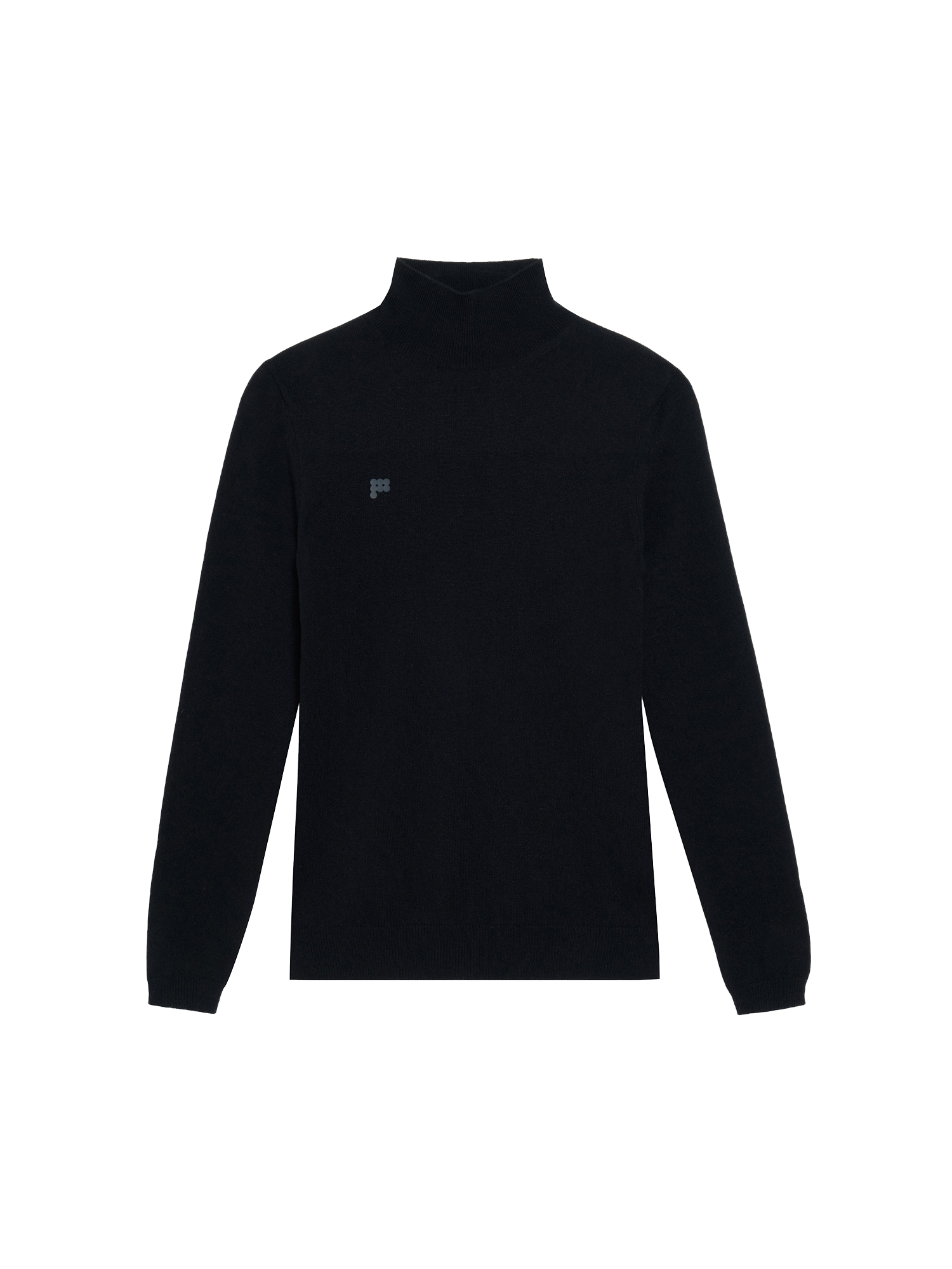 Women Recycled Cashmere Fitted Turtleneck Top‚Äîblack-packshot-3