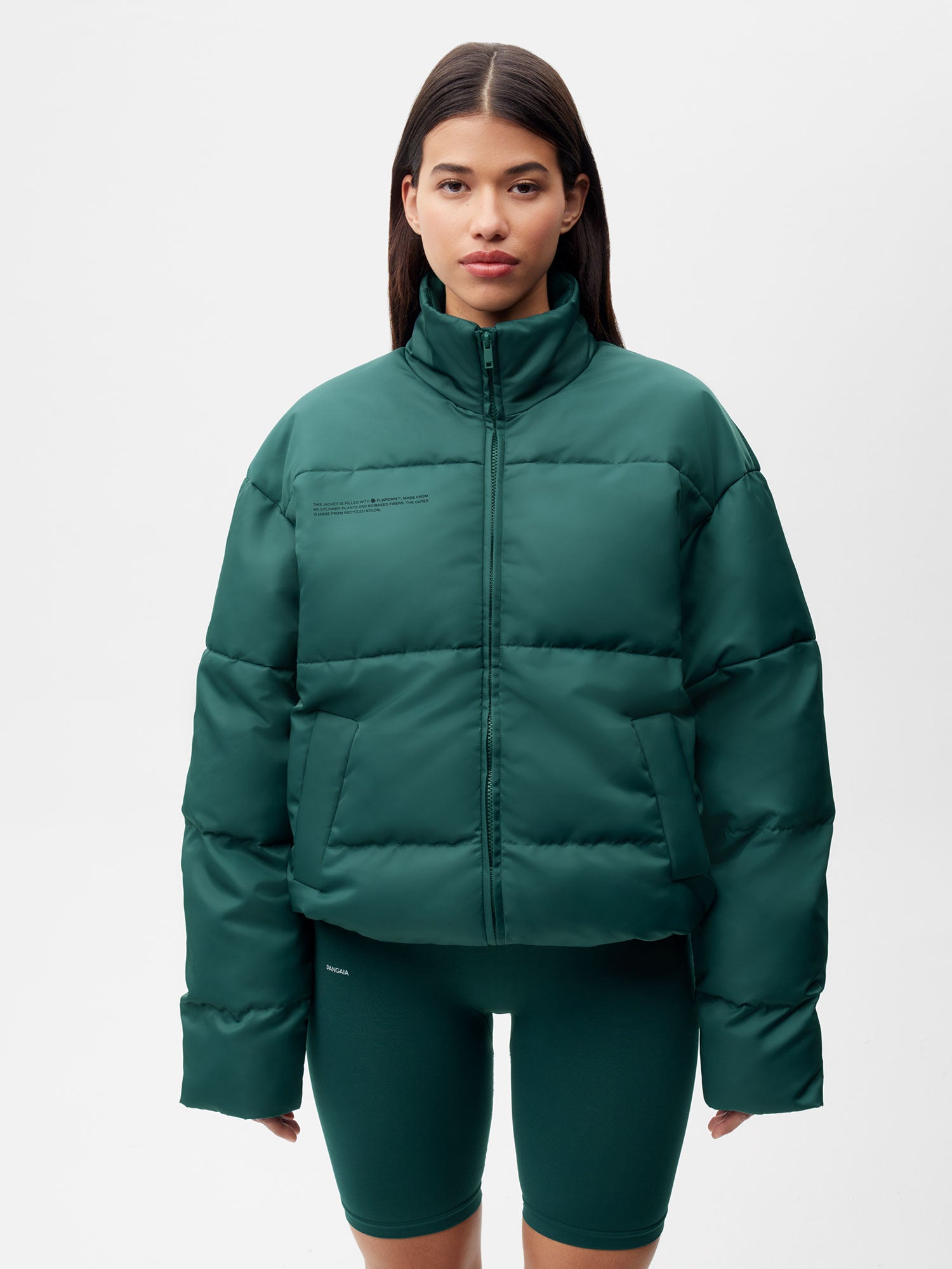 Recycled-Nylon-FLWRDWN-Bomber-Jacket-Foliage-Green-Female-1